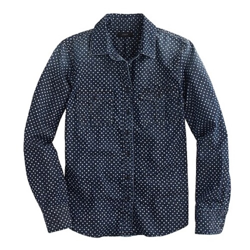 J.Crew Jean Keeper Chambray Shirt in Star Dot